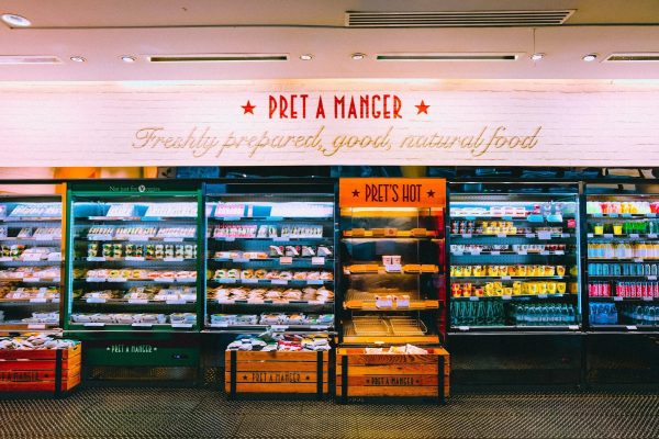 Food items displayed in the store